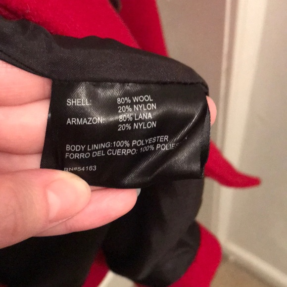 Red Calvin Klein Pea Coat - Picture 5 of 7